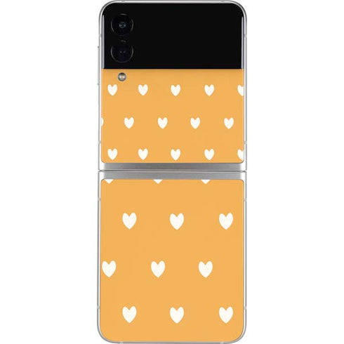 Yellow and White Hearts Galaxy Z Flip3 5G Skin
